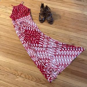 Red Printed Maxi Dress